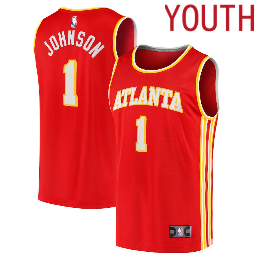 Youth Atlanta Hawks 1 Jalen Johnson Fanatics Branded Red Icon Edition 2021-22 Fast Break Replica NBA Jersey